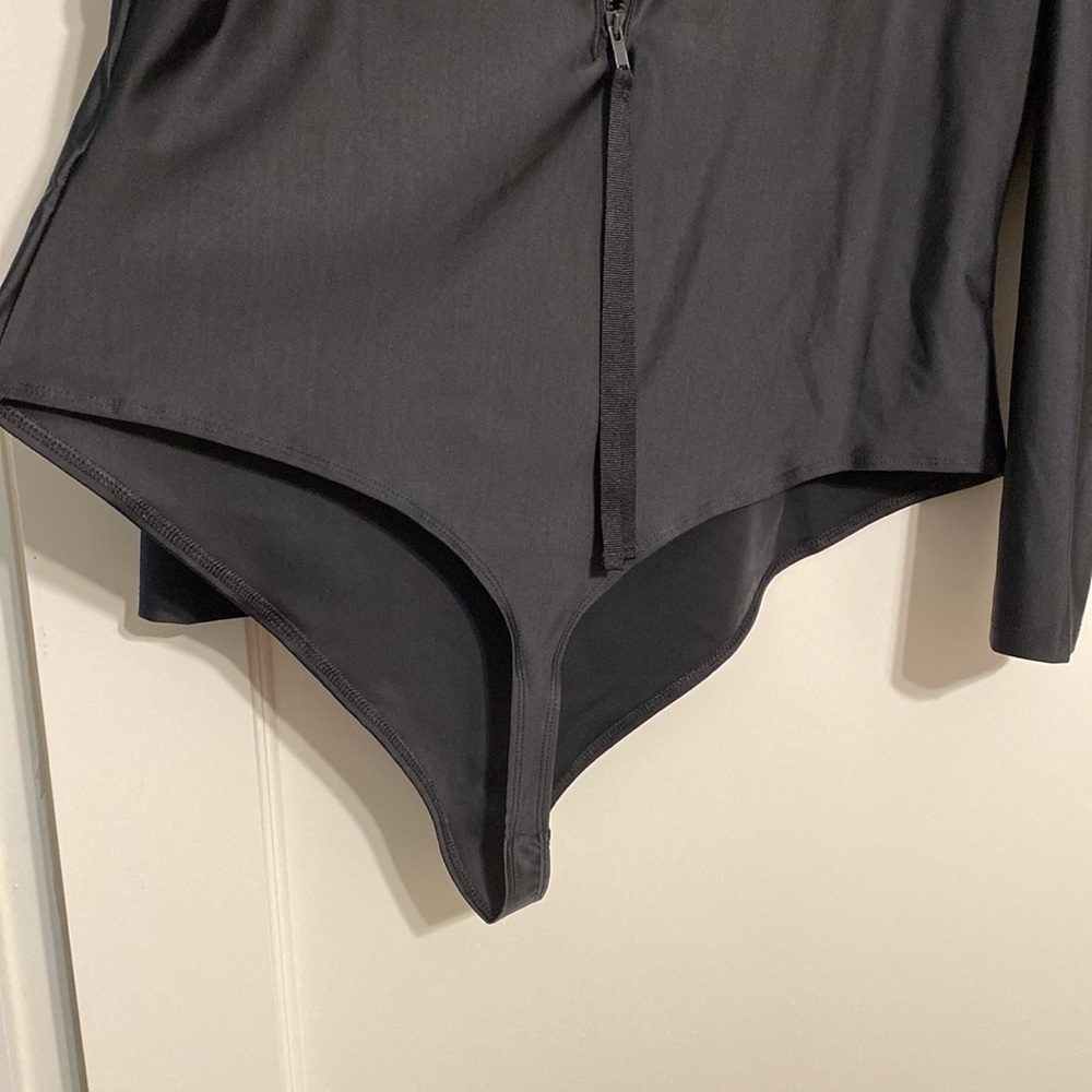 Jordan Black Bodysuit Leotard With Zipper Back and Thong Detail Size 2X - Picture 9 of 9